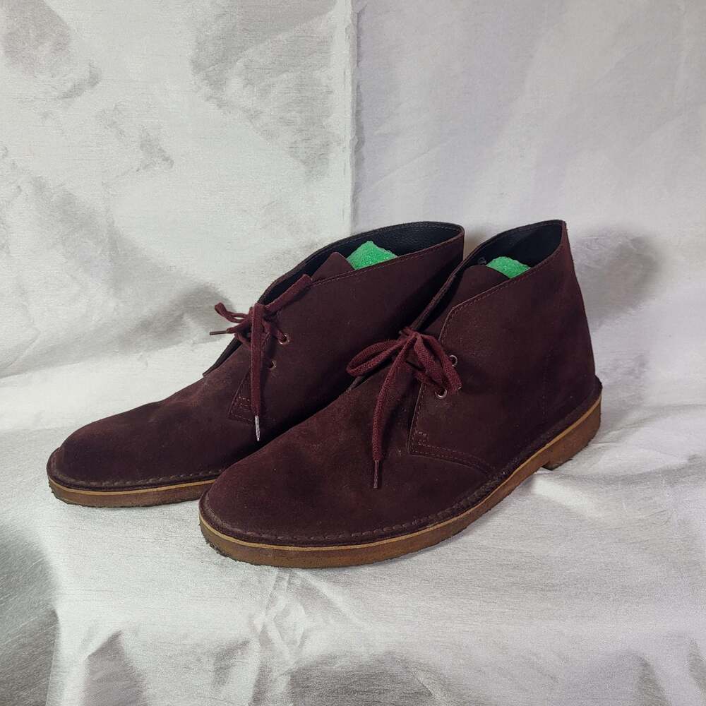 Clarks Originals Desert Boot Men's Size 10.5 Burgundy Suede